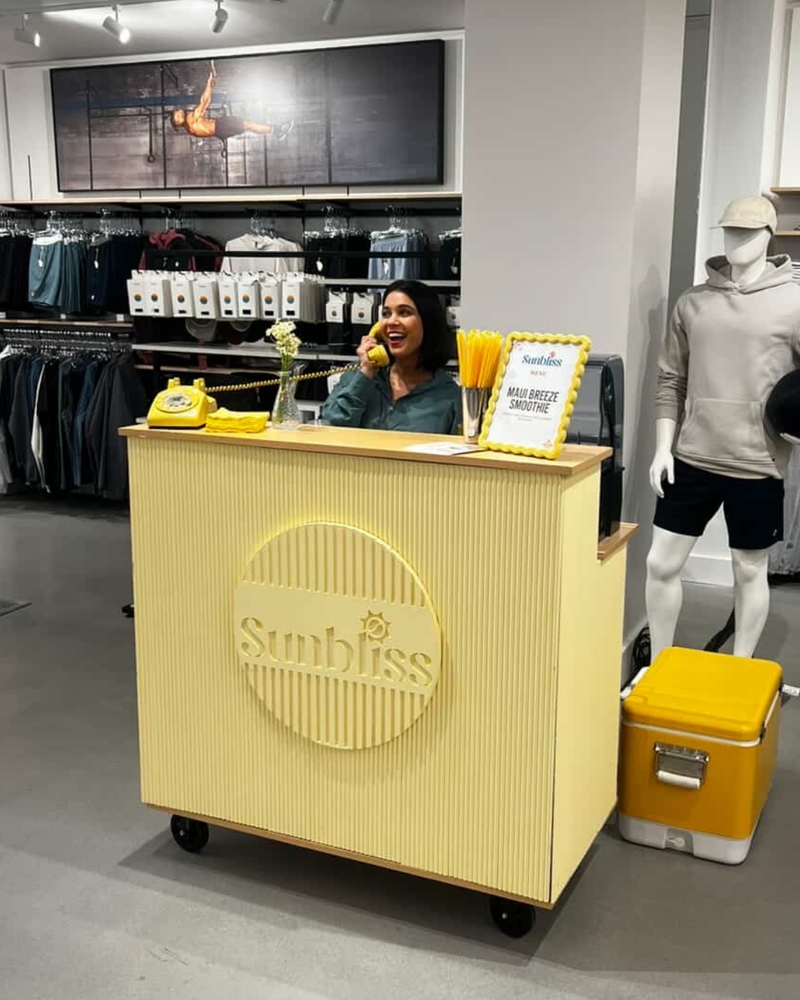 Sunbliss bar cart at a corporate event